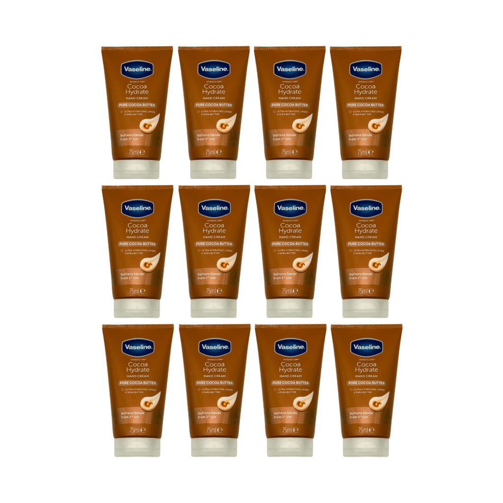Vaseline Intensive Care Cocoa Hydrate Hand Cream 75ml - 12 Pack