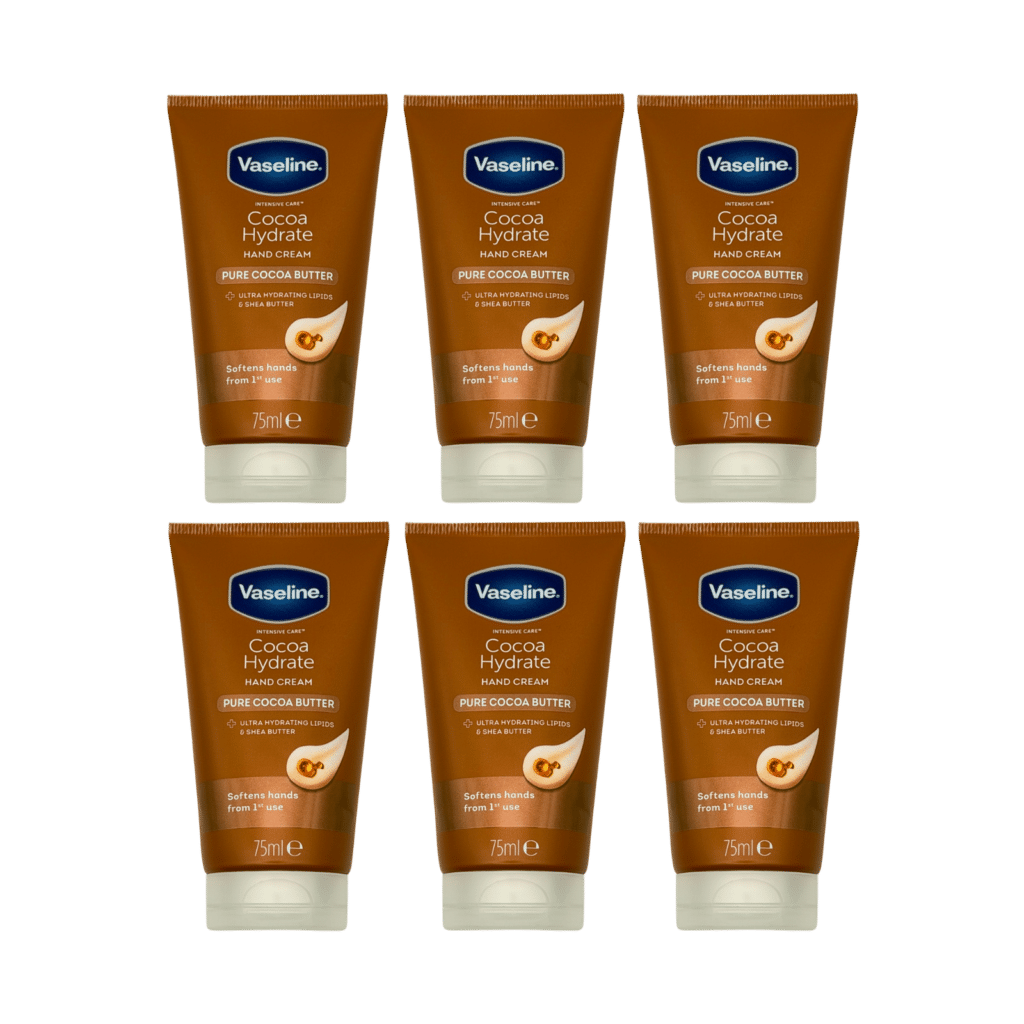 Vaseline Intensive Care Cocoa Hydrate Hand Cream 75ml - 6 Pack