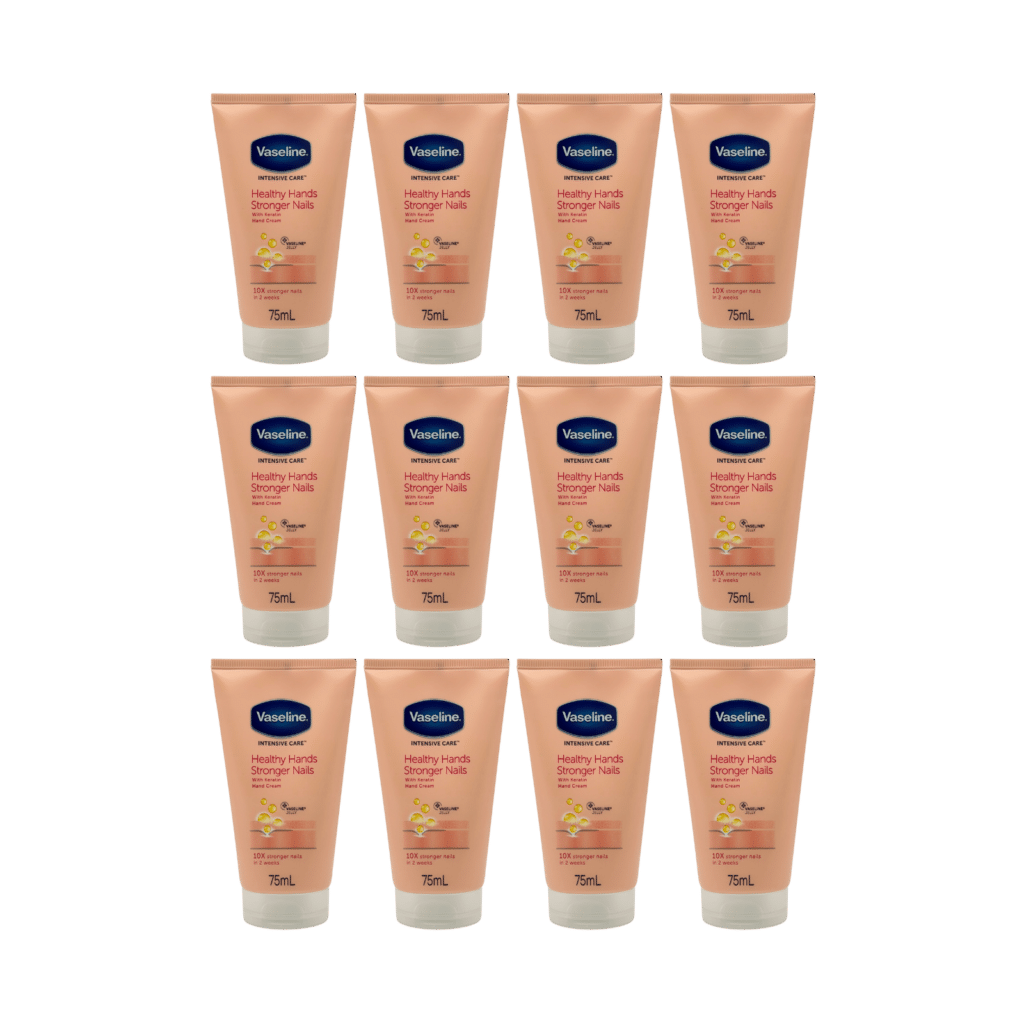 Vaseline Intensive Care Healthy Hands Stronger Nails Hand Cream 75ml - 12 Pack