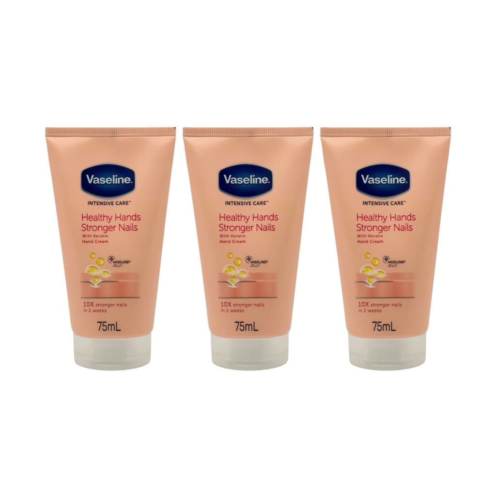 Vaseline Intensive Care Healthy Hands Stronger Nails Hand Cream 75ml - 3 Pack