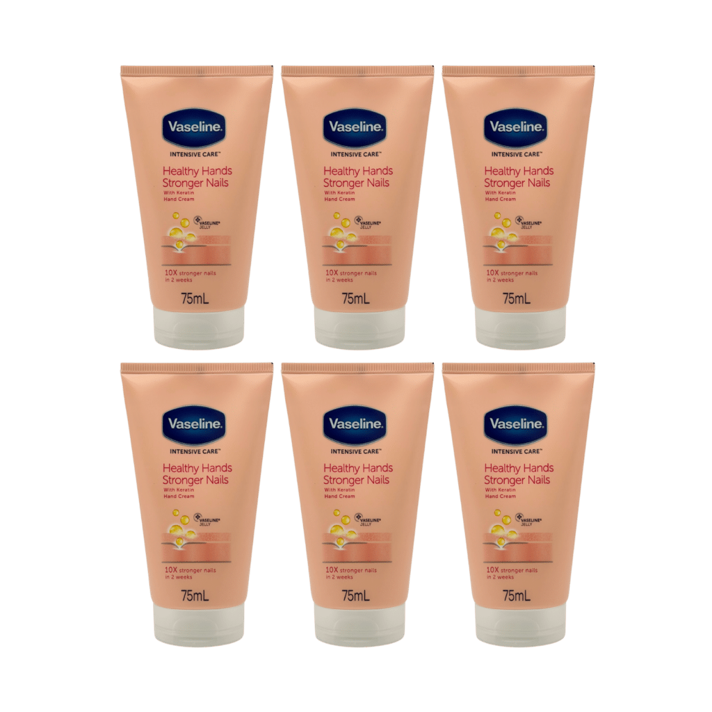 Vaseline Intensive Care Healthy Hands Stronger Nails Hand Cream 75ml - 6 Pack