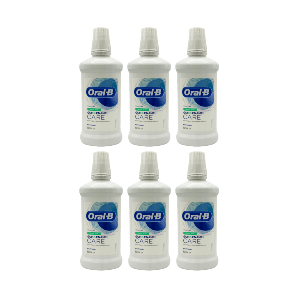 Oral-B Gum & Enamel Care Fresh Mint Mouthwash 500ml - 6 Pack