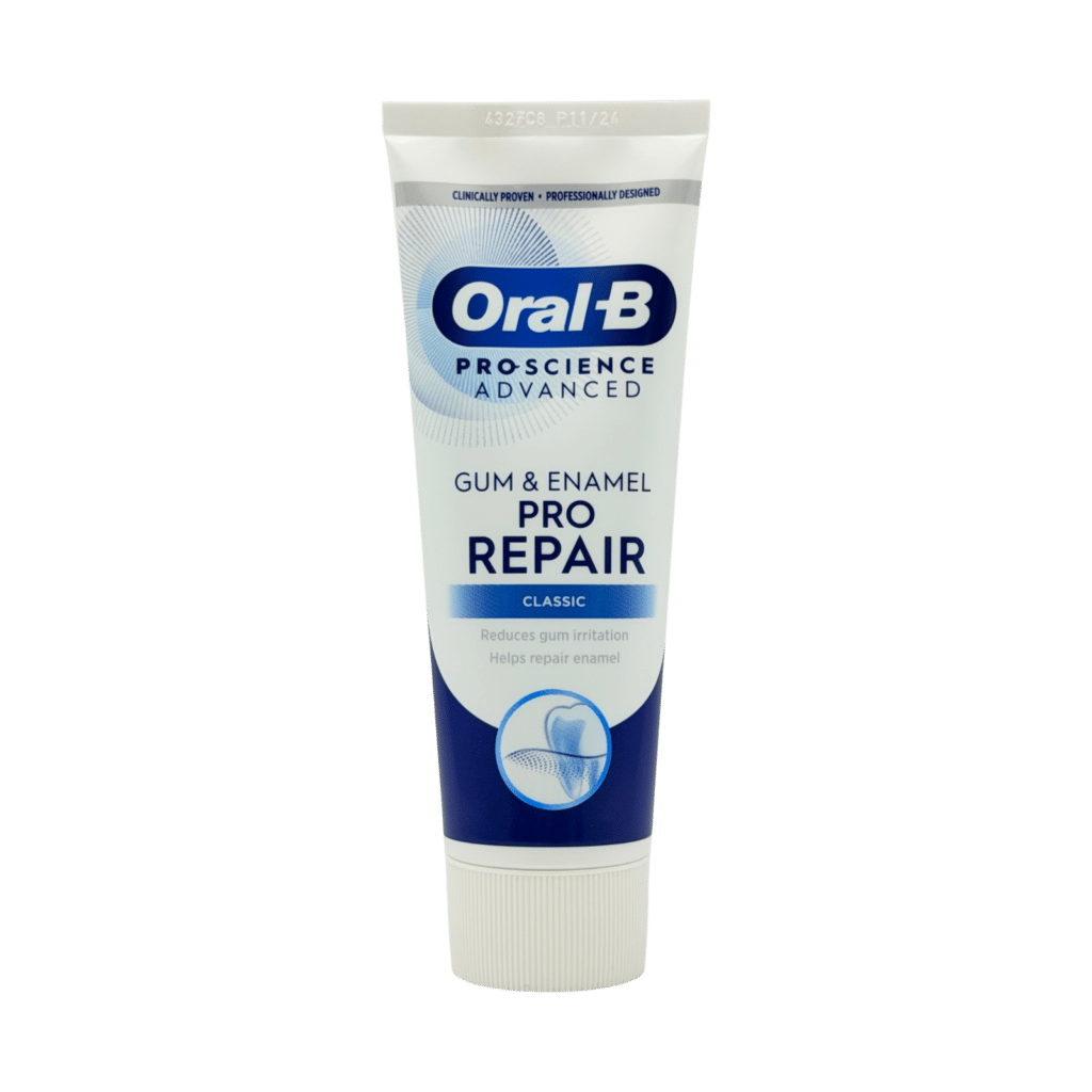 Oral-b pro-science advanced gum and enamel pro repair classic toothpaste 75ml tube front view