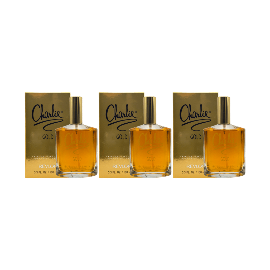 Revlon Charlie Gold Eau de Toilette Natural Spray 100ml - 3 Pack