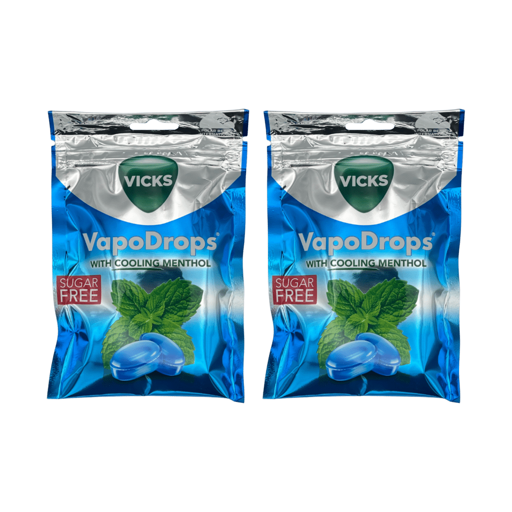 Vicks VapoDrops Menthol Sugar-Free Lozenges 72g - 2 Pack