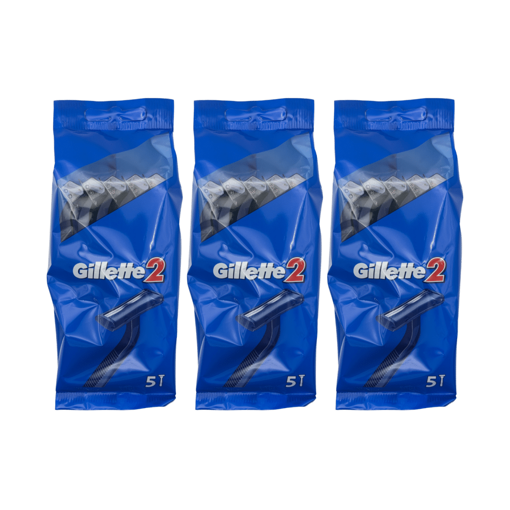 3 x Gillette 2 Disposable Razors 5 Pack (15 Razors Total)