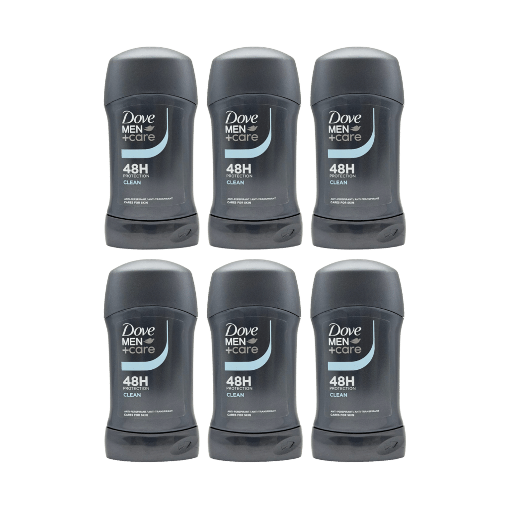 Dove Men+Care Clean 48H Anti-Perspirant Stick 50ml - 6 Pack