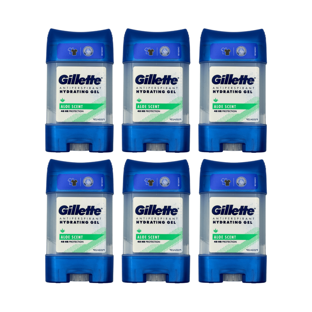 Gillette Aloe Scent Antiperspirant Gel 70ml - 6 Pack