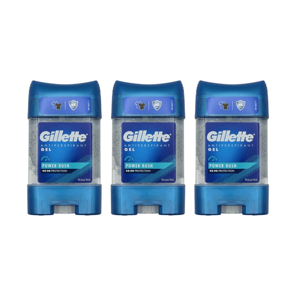 Gillette Power Rush Antiperspirant Gel 70ml - 3 Pack