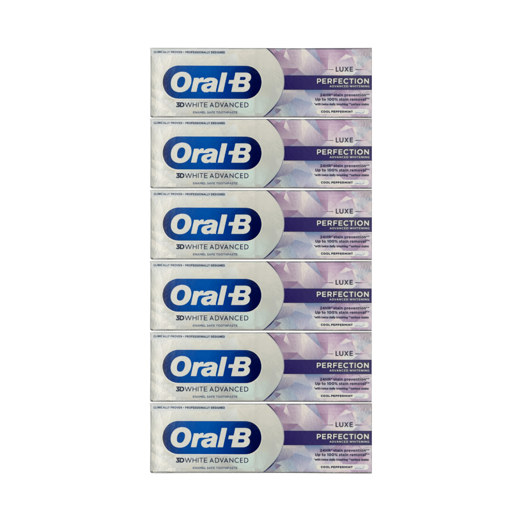 Oral-B 3D White Luxe Perfection Whitening Toothpaste 75ml - 6 Pack