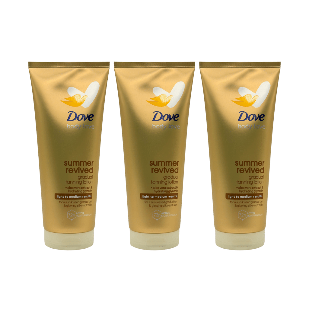 Dove Summer Revived Self-Tanning Body Lotion Light to Medium 200ml - 3 Pack