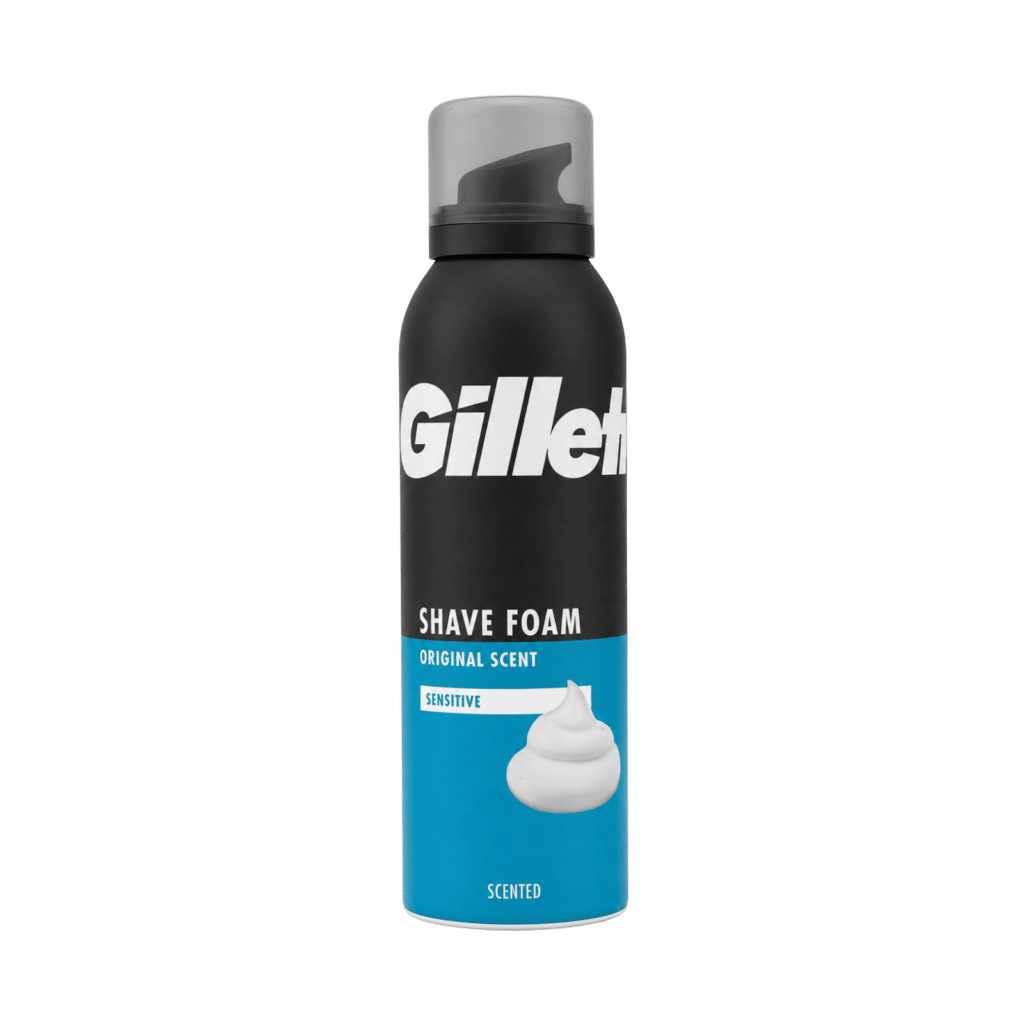 Gillette shaving foam original scent sensitive skin 200ml front view
