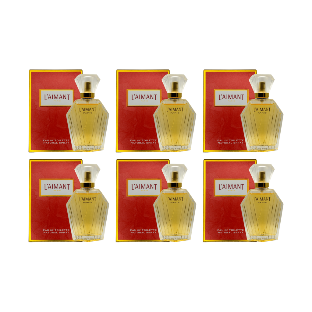 Coty L'Aimant paris eau de toilette natural spray 50ml 6 pack front view