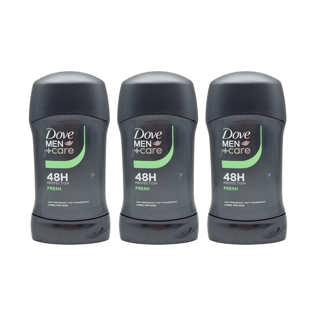 Dove Men+Care fresh 48H anti-perspirant stick 50ml 3 pack front view