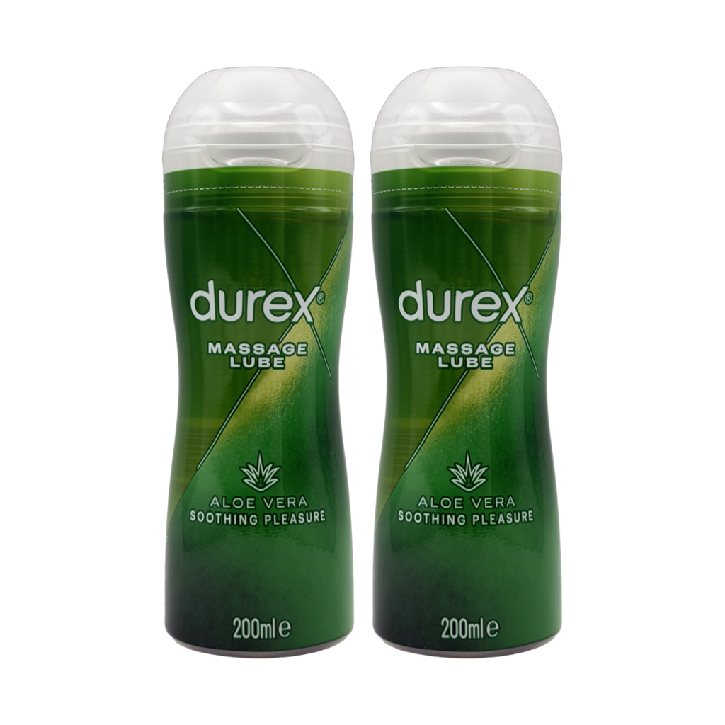 Durex massage lube & gel aloe vera 200ml 2 pack front view