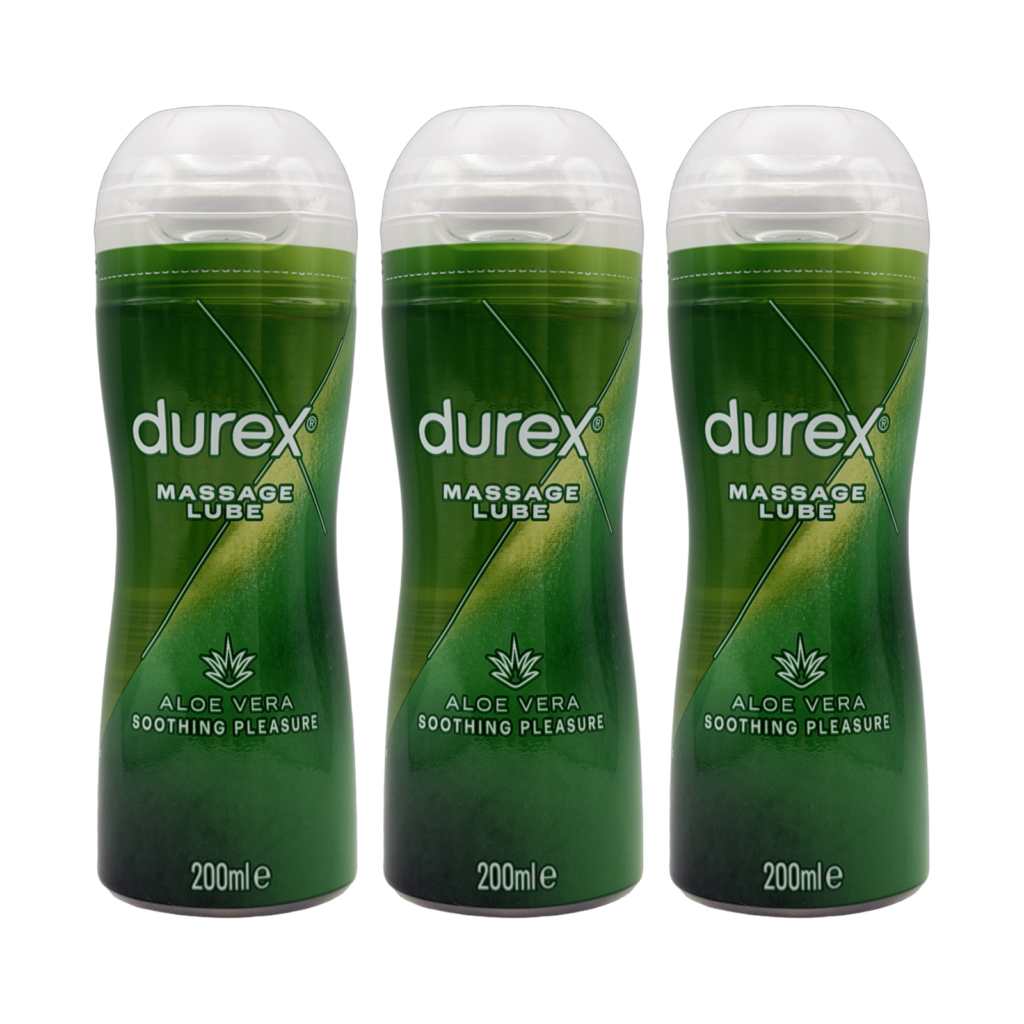Durex massage lube & gel aloe vera 200ml 3 pack front view