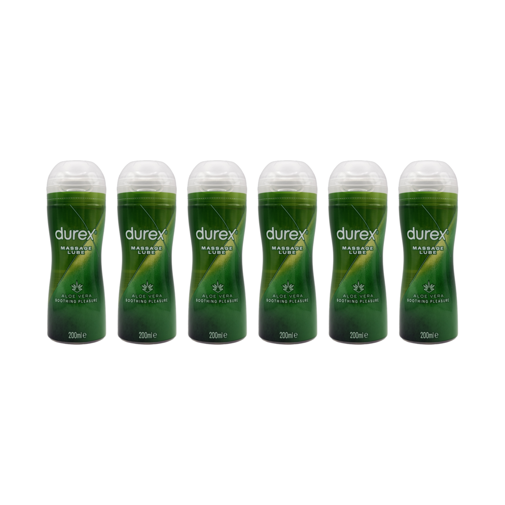 Durex massage lube & gel aloe vera 200ml 6 pack front view