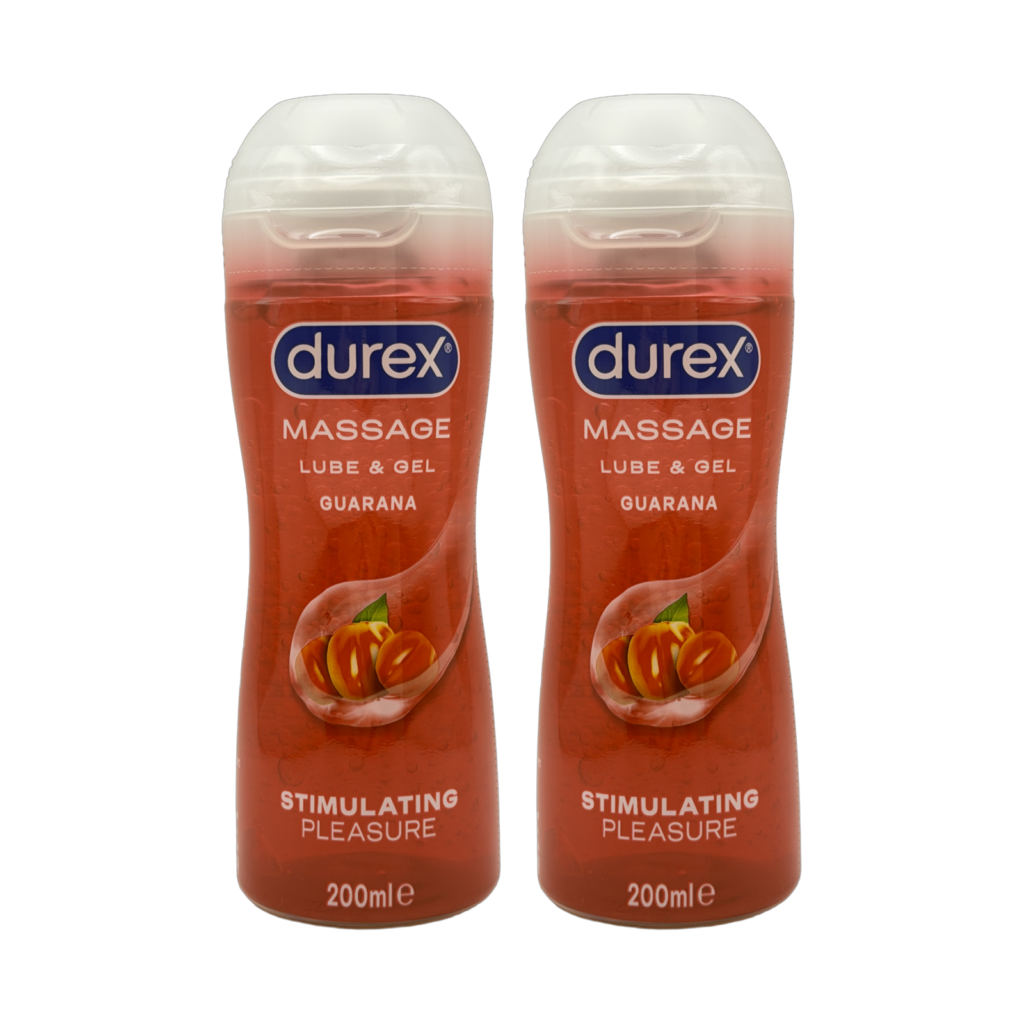 Durex massage lube & gel guarana 200ml 2 pack front view