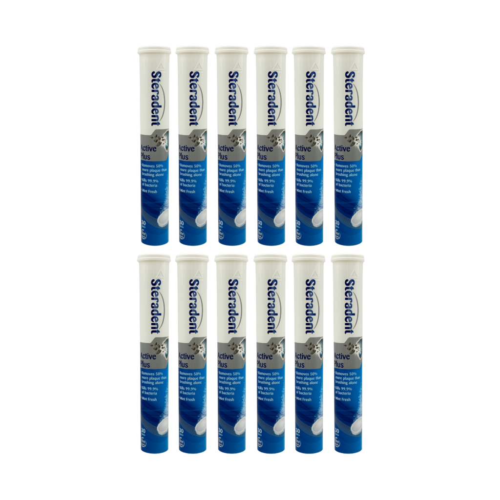 Steradent Active Plus Denture Daily Cleaner 30 Tablets - 12 Pack