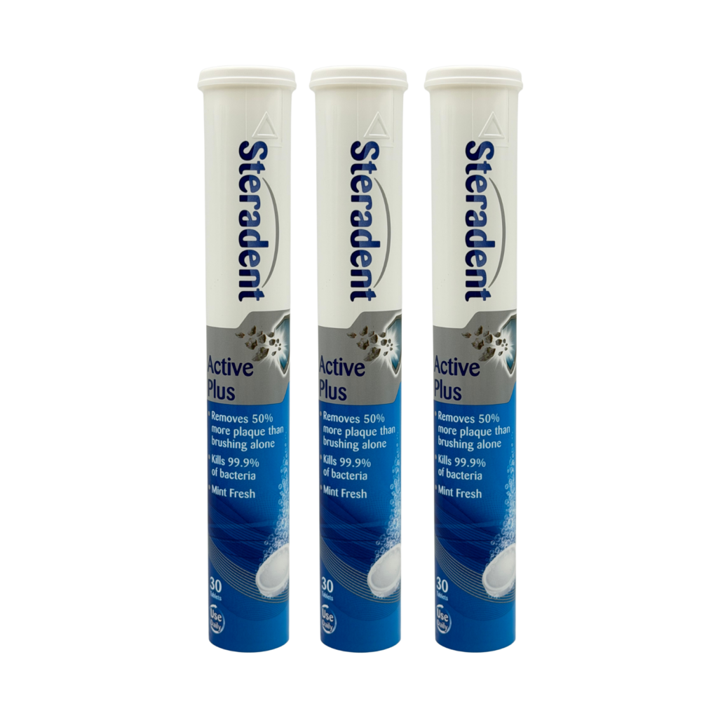 Steradent Active Plus Denture Daily Cleaner 30 Tablets - 3 Pack