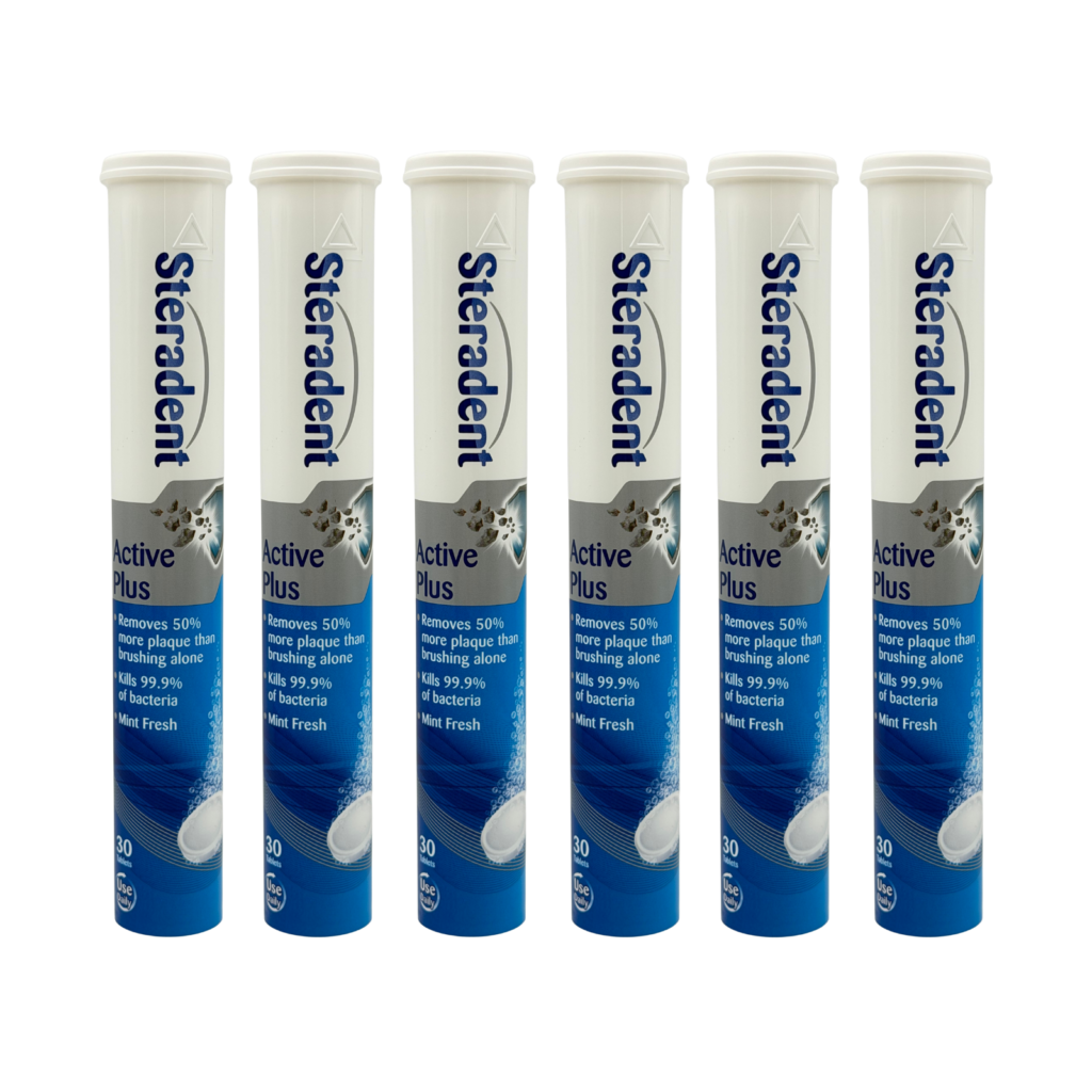 Steradent Active Plus Denture Daily Cleaner 30 Tablets - 6 Pack